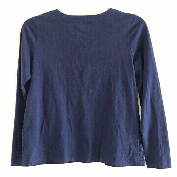 Vineyard Vines | Pullover Top Eyelet Kids Sz L - 14 Blue Front Pockets Crewneck - Picture 2 of 6
